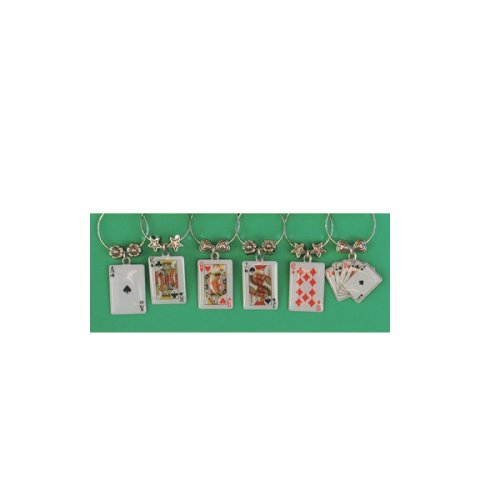Poker Wine Charms