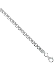 Sterling Silver Heavy Italian Box Chain Necklace 4.8mm wide w/ Grooved Links Nickel Free sizes 20, 22 & 24 inch