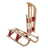 Hamax Kinder Klappschlitten LILLEHAMMER RODEL MINI, ahorn/buche/rot, 90x28,5x28