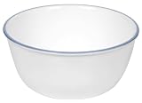 Corelle Livingware 28-Ounce Super Soup/Cereal Bowl, Light Blue Band, LP