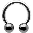10 Gauge HEMATITE Horseshoe Circular Barbell 1/2" 6mm
