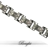 Titanium Bracelet set with genuine brilliant cut diamonds Combination of shiny and matte polish 3 pce. Diamonds .04 Total 0.12 Karat Width: 18mm Length: 8.5