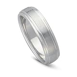 18k White Gold Men's Wedding Band, 6mm