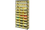 11 Shelf Open Steel Shelving With 36 Akro Bins 36X12X75