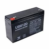 6V / 12Ah Sealed Lead Acid Battery with F1 (.187in) Terminals - UVUB6120