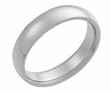 Palladium Domed Heavy Weight Comfort Fit Wedding Band with Polished Finish, 5mm wide
