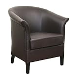 Baxton Studio Delilah Brown Leather Contemporary Club Chair
