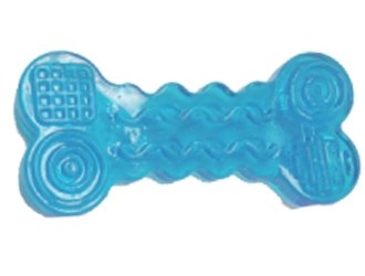 See Rubber Dental Bone Dog Toy - Electric Blue