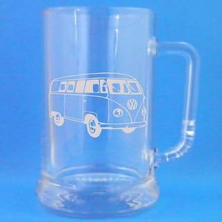 1 Pint Glass Tankard With Volkswagen Camper Van Design - Luxury Presentation Box Included