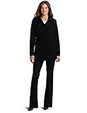 AK Anne Klein Women's Snap Hooded Coat, Black, Large