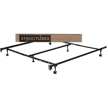 Set A Shopping Price Drop Alert For STRUCTURES by Malouf Heavy Duty 6-Leg LINENSPA Adjustable Metal Bed Frame with Double Center Support and Rug Rollers - UNIVERSAL (Cal King King Queen Full XL Full Twin XL Twin)