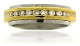 Diamond 18k Yellow Gold & Platinum Wedding Band Ring (.31ct)