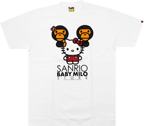 Size【XL】A BATHING APE(エイプ) MILO(マイロ) 青山限定×SANRIO 09AWキティ＆リサ＆マイロT 白【白】【新品】