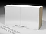 HÄNGESCHRANK ANCONA 100 Glänzend weiß/Akazie