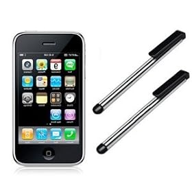 2 X STYLUS SILVER PENS FOR APPLE IPOD TOUCH IPHONE 2G, 3G, 3GS, 4, 4G