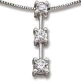 1/4ctw Diamond 3-Stone White Gold Pendant