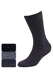 3 Pairs of Collezione Pure Egyptian Cotton Embroidered Square Socks