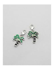 Tree Colored Enamel Charm In 92.5 Sterling Silver