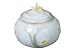 3.25 inch Pale Blue Glazed Porcelain Sugar Bowl with Lilies and Leaves