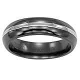 TRITON Black Titanium 18k White Gold Band (6.00 mm)