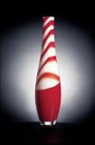 Tall Striped Red and White Vase