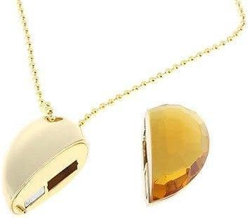 SUNMME High Quality Real 16GB USB 2.0 Flash Drive Heart Typed Compact Flash Memory Cards Necklace(Golden)