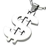Dollar Sign Money Pendant in Stainless Steel