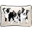 Fiddler's Elbow Boston Terrier Puppies Leslie Anderson Designer Decorative Dog Pillow