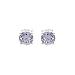 Sterling Silver 8mm Round Lavender Cubic Zirconia CZ Clip On Earring