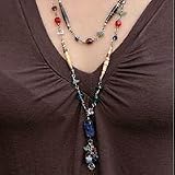 Quartz and sodalite long necklace, 'Recycling Rainbows'