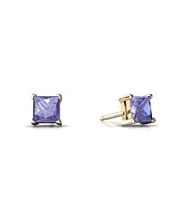Genuine Tanzanite 14kt Yellow Gold Stud Earrings