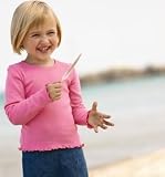 Toddler Baby Rib Long Sleeve Tiny T-Shirt with Scalloped Edges