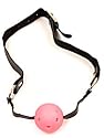 Breatheable Ball Gag-Leather Collar with Pink Ball Gag, 1ct