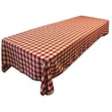 LinenTablecloth 60 x 102-Inch Rectangular Tablecloth Red & White Checker