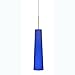 Besa Lighting 1BC-5674CM-SN 1X50W E12 Camino Pendant with Cobalt Blue Matte Glass, Satin Nickel Finish