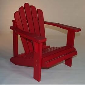 Kids painted red cedar adirondack chair by