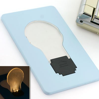 LEDでパッ!と明る～い電球型カード：：DOULEX：：(ライトブルー)LED Light Bulb Pocket Card
