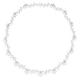 16 Necklace with Cultured Freshwater Pearl Flowers and CZ Leave Design