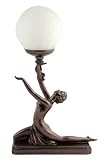 ART DECO BRONZE LIGHTING NORA KNEELING LAMP FIGURE