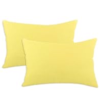 Chooty Duck Yellow 12-1/2 by 19-Inch KE Synthetic Down Like Fiber Pillow, Set of 2