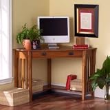 Mission Oak Corner Desk - Southern Enterprises HO6041