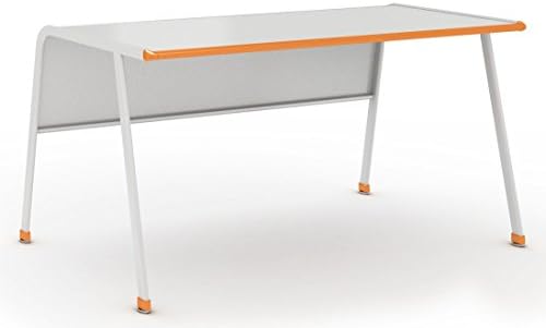 Paragon Furniture AND-TS2460REC-30H-366XZZX Teacher Desk, Gray Work Surface, Orange Edge and Accents, Wisdom Paint