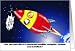 Birthday, funny space rocket Card