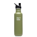 Klean Kanteen Stainless Steel 27 Ounce Water Bottle with 2.0 Sports Cap, Green Moss