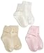 Jefferies Socks Girls 2-6x Organic Cotton Turncuff,Pink/Natural/White,7-8&Acirc;&frac12;