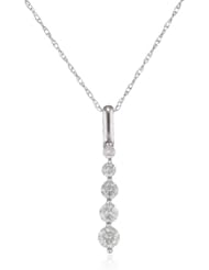 10k White Gold 5-Stone Diamond Pendant (1/4 cttw, H-I Color, I2-I3 Clarity)