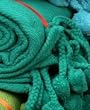 Karma Living Pom Pom Cotton Throw - Emerald Green