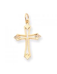 10k Yellow Gold Cross Charm - Religious Jewelry