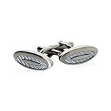 Unique Light Carbon Fiber Stainless Steel Oval Cufflinks by Cuff-Daddy