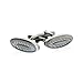 Unique Light Carbon Fiber Stainless Steel Oval Cufflinks with Presentation Box